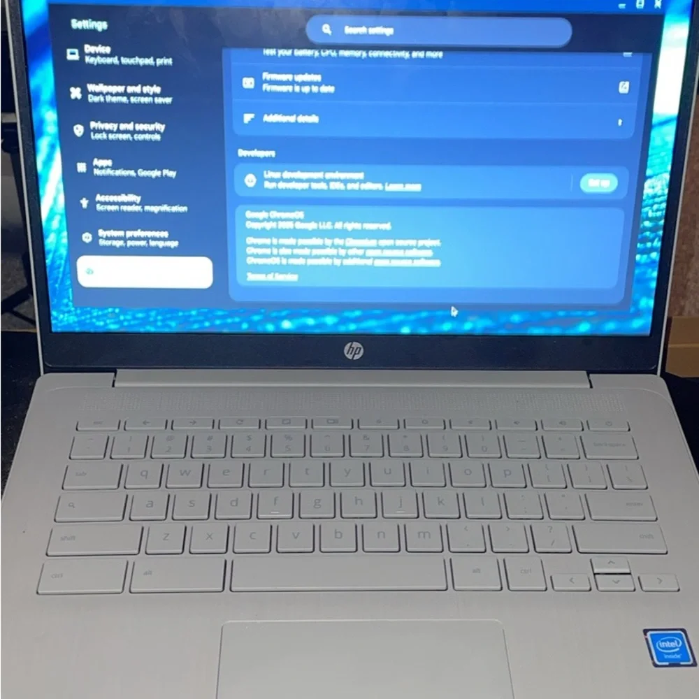 HP Gray Laptop with Blue Accents